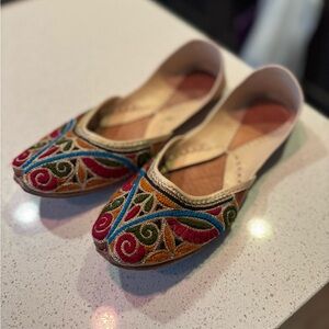 Moroccan Multicolor Embroidered Women's Flats